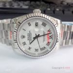 Replica Rolex Datejust 36 Stainless Steel President White Roman Watch